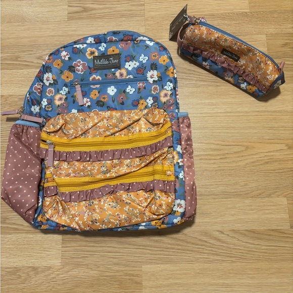 New “Matilda Jane” full size backpack with pencil holder with tags